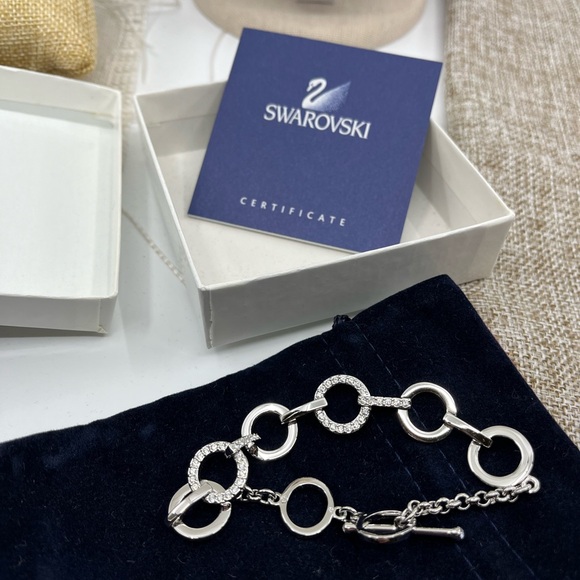 Genuine Vintage Swarovski Crystal Link Bracelet 8" Adjustable - Picture 11 of 16